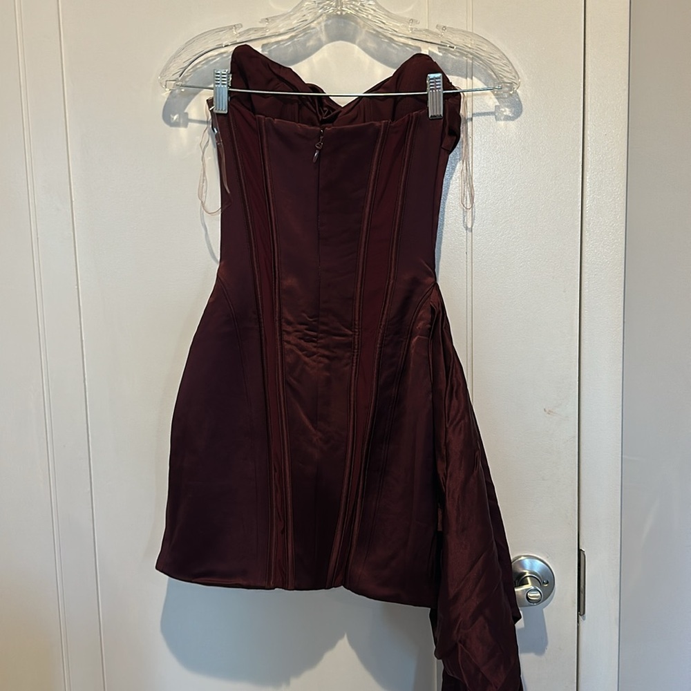 HOUSE OF CB 'Loubella' Mulberry Strapless Corset Dress NWOT wine - Picture 8 of 8